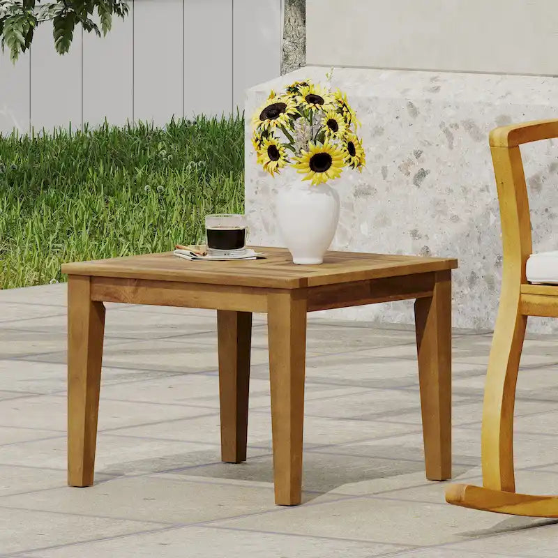 Table d'appoint en bois d'acacia naturel