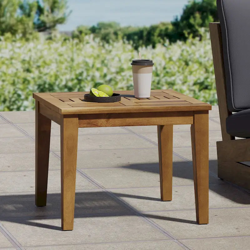 Table d'appoint en bois d'acacia naturel