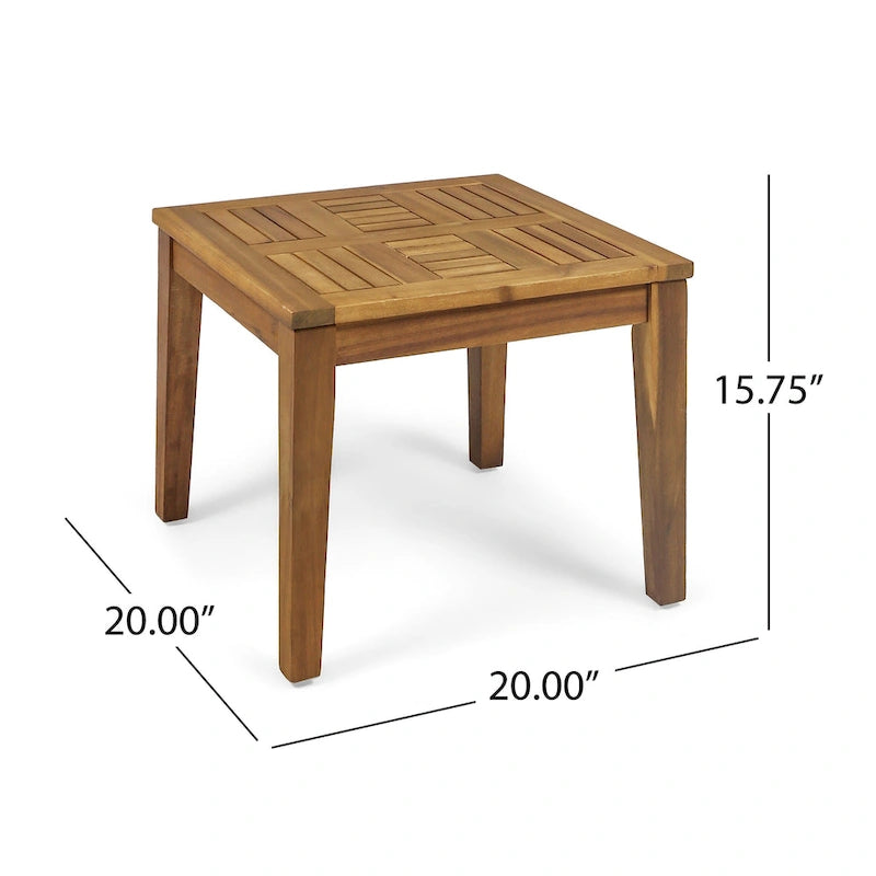 Table d'appoint en bois d'acacia naturel