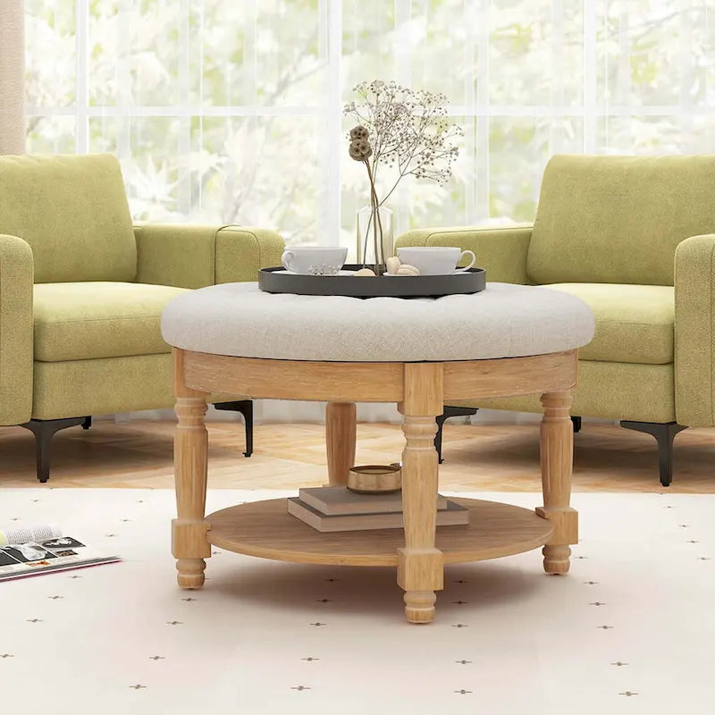 Banc de rangement / table basse / pouf rond géant 29 avec