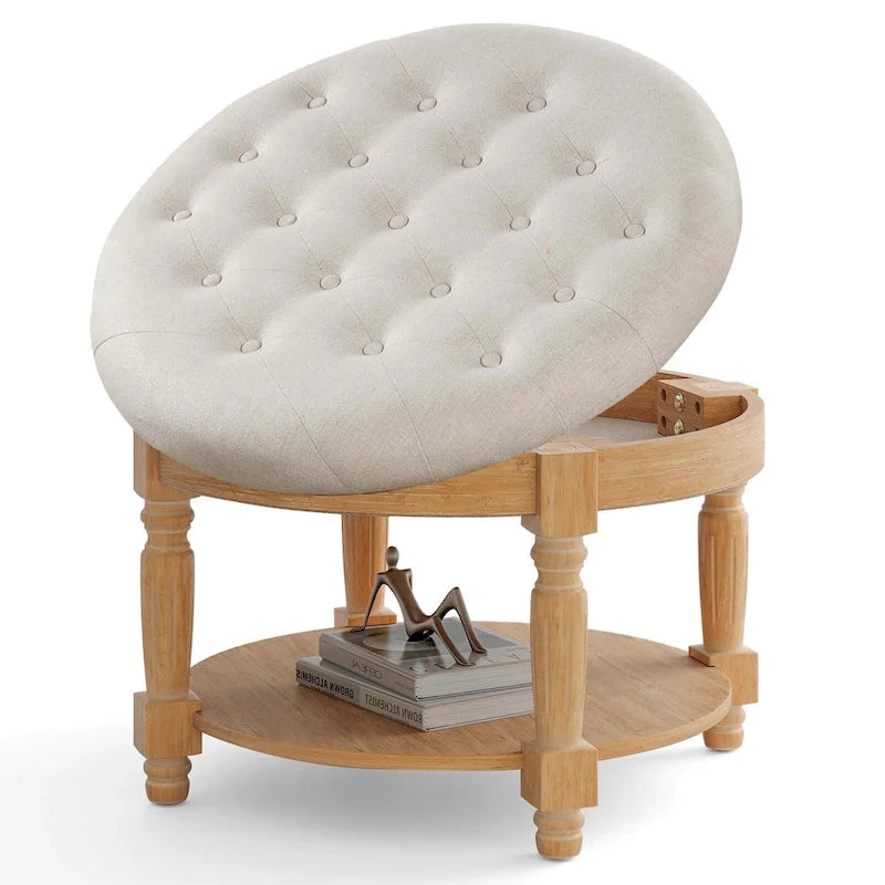 Banc de rangement / table basse / pouf rond géant 29 avec