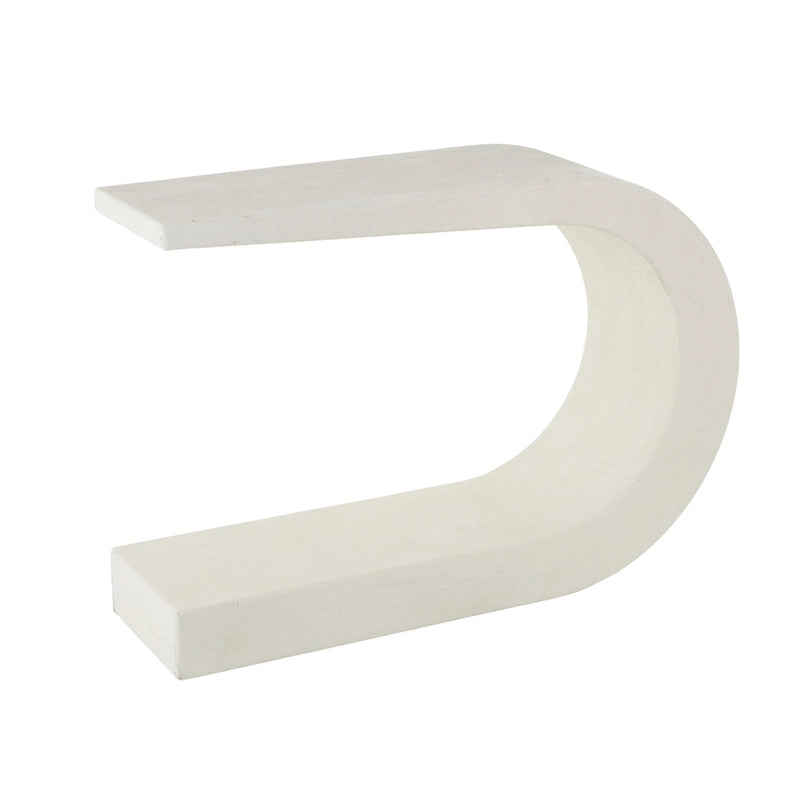 Console en bois en forme de C - Blanc - - 12W x 44L x 25H
