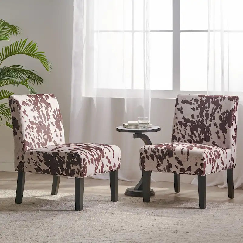 Fauteuil d'appoint contemporain en tissu (lot de 2) par