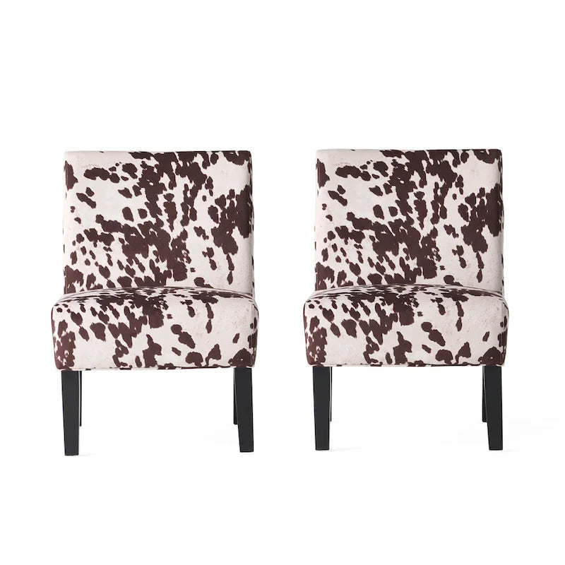 Fauteuil d'appoint contemporain en tissu (lot de 2) par