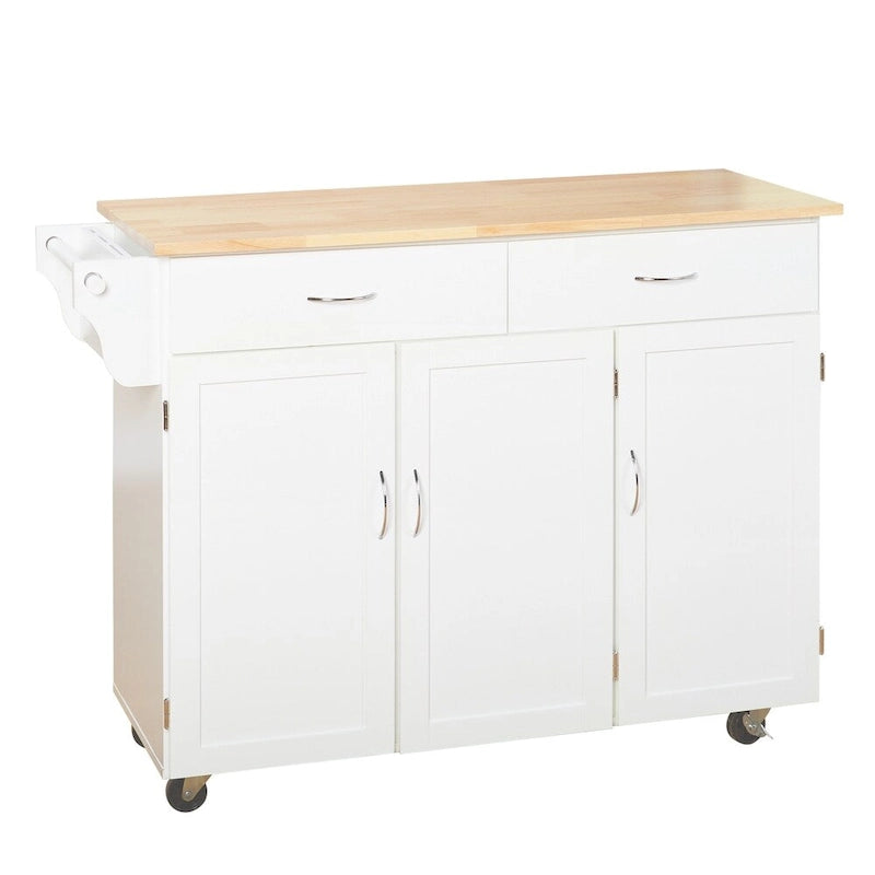 Dessertes de cuisine avec plateau en bois