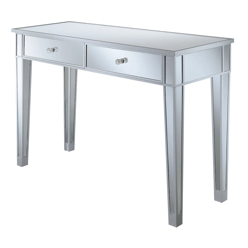 Bureau/Console 2 tiroirs miroité