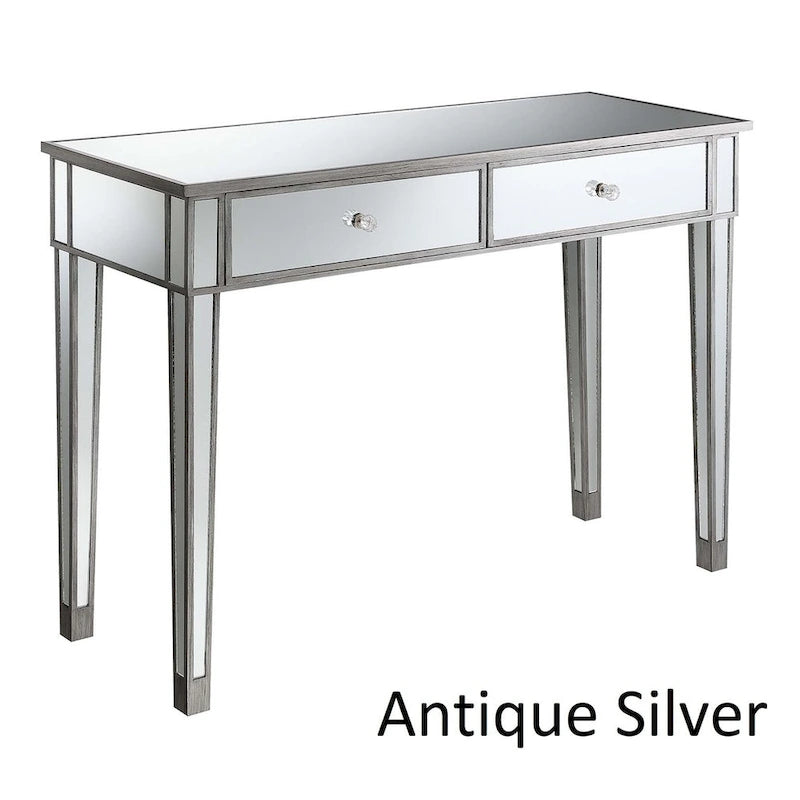 Bureau/Console 2 tiroirs miroité