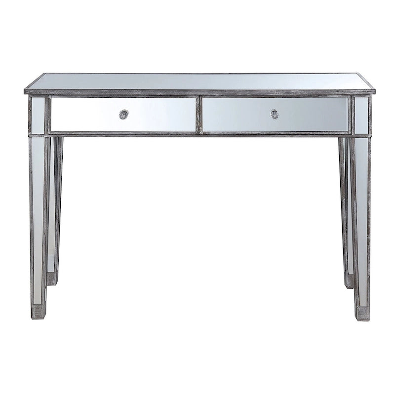 Bureau/Console 2 tiroirs miroité