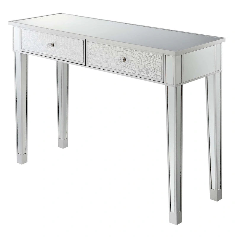 Bureau/Console 2 tiroirs miroité