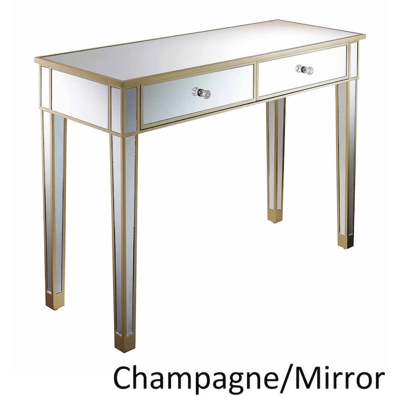 Bureau/Console 2 tiroirs miroité