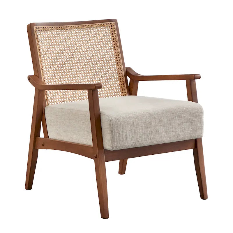 Fauteuil d'appoint en rotin et bois massif