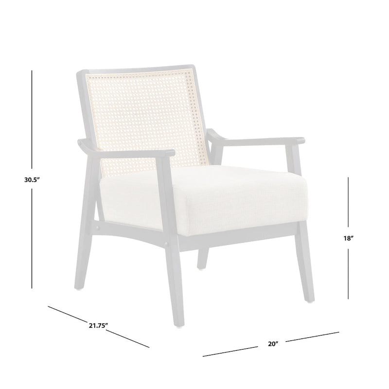 Fauteuil d'appoint en rotin et bois massif