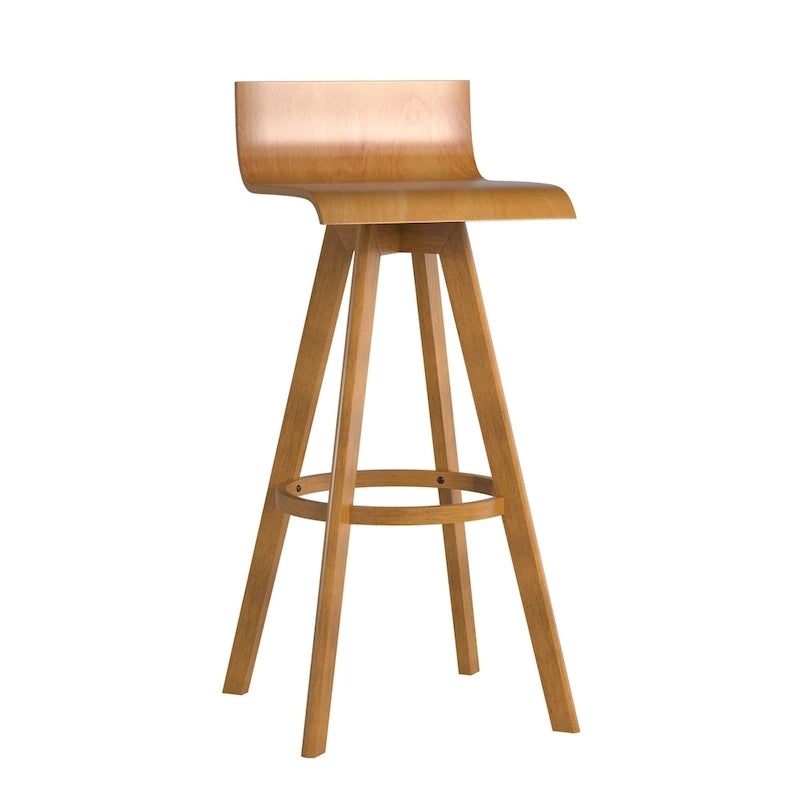 Tabouret pivotant en bois de style Mid-Century (Lot de 2)