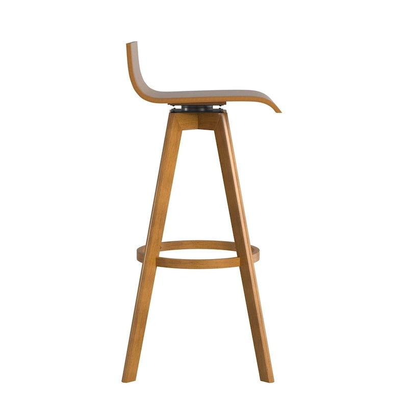 Tabouret pivotant en bois de style Mid-Century (Lot de 2)
