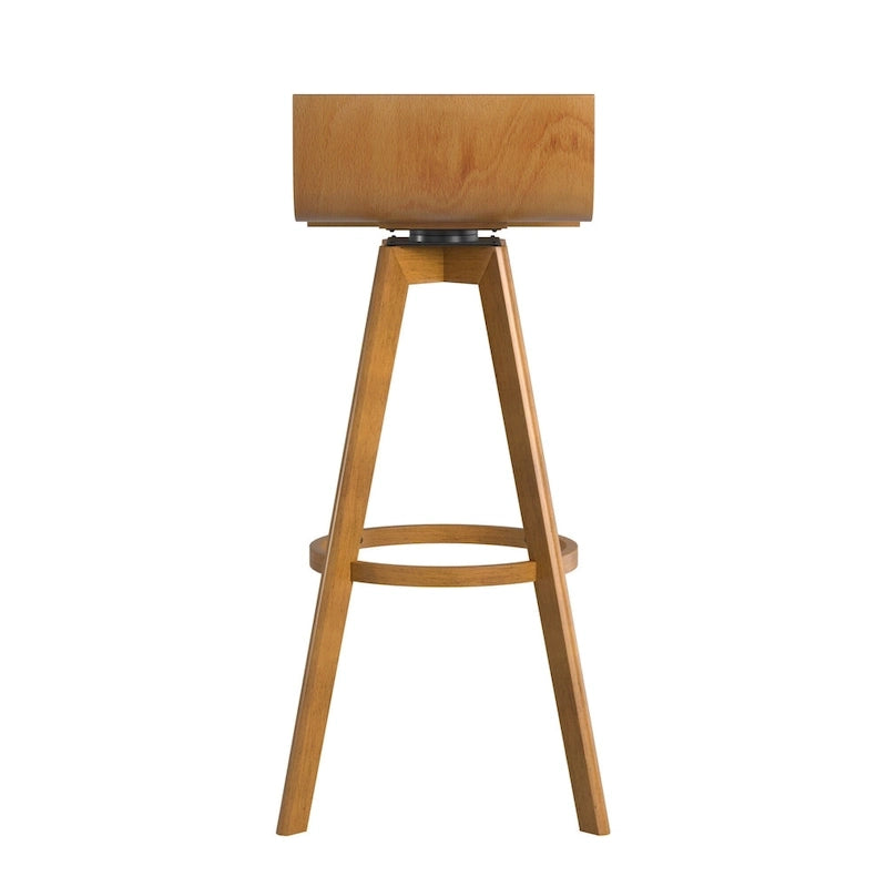 Tabouret pivotant en bois de style Mid-Century (Lot de 2)
