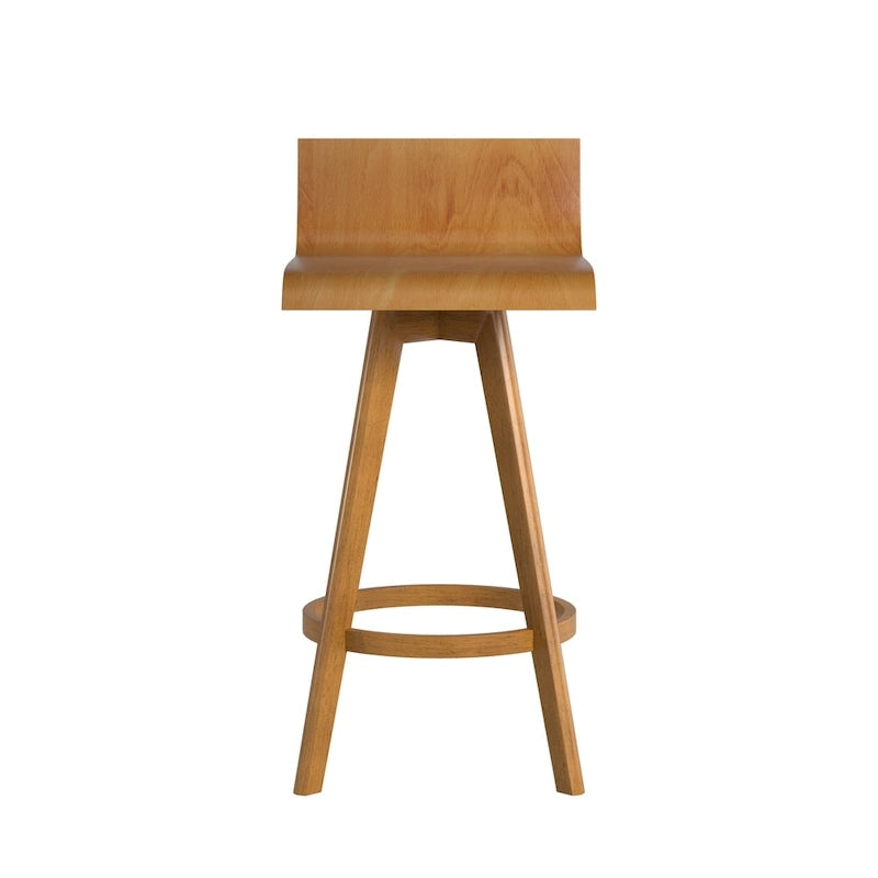 Tabouret pivotant en bois de style Mid-Century (Lot de 2)