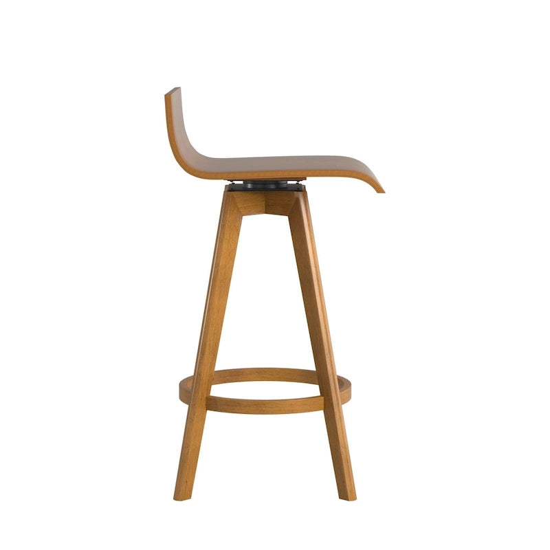 Tabouret pivotant en bois de style Mid-Century (Lot de 2)