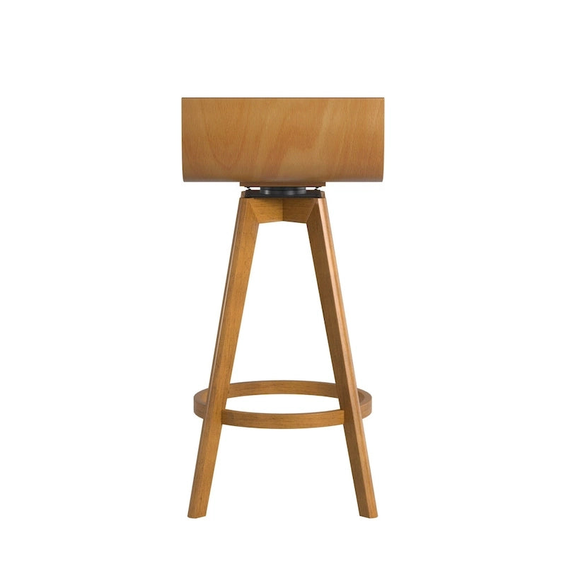 Tabouret pivotant en bois de style Mid-Century (Lot de 2)
