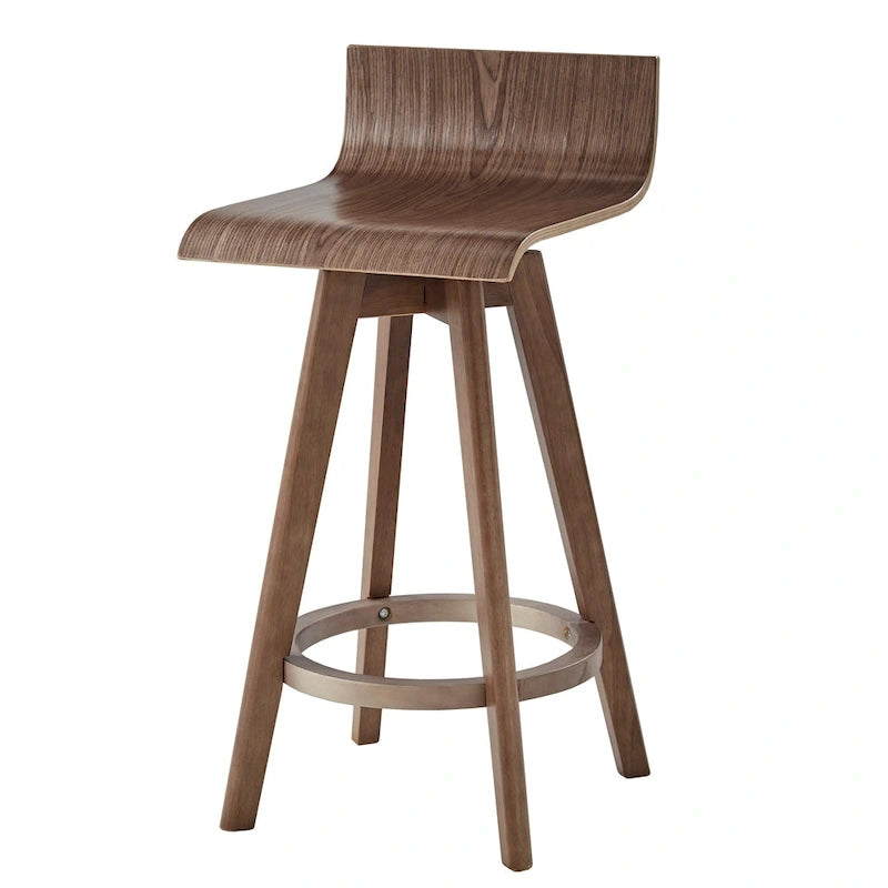 Tabouret pivotant en bois de style Mid-Century (Lot de 2)