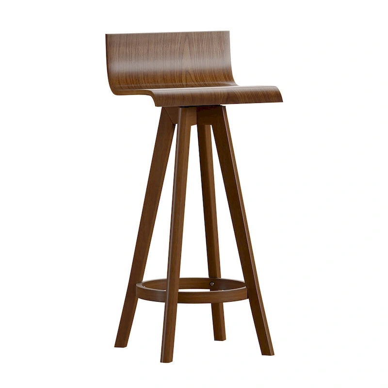 Tabouret pivotant en bois de style Mid-Century (Lot de 2)