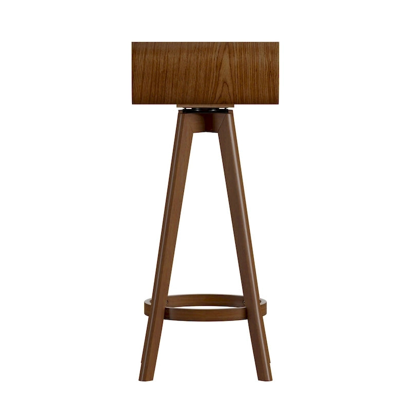 Tabouret pivotant en bois de style Mid-Century (Lot de 2)