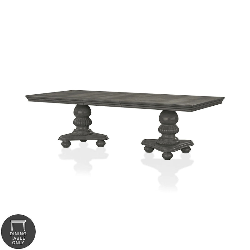 Table de salle à manger extensible en bois gris de 103 pouces