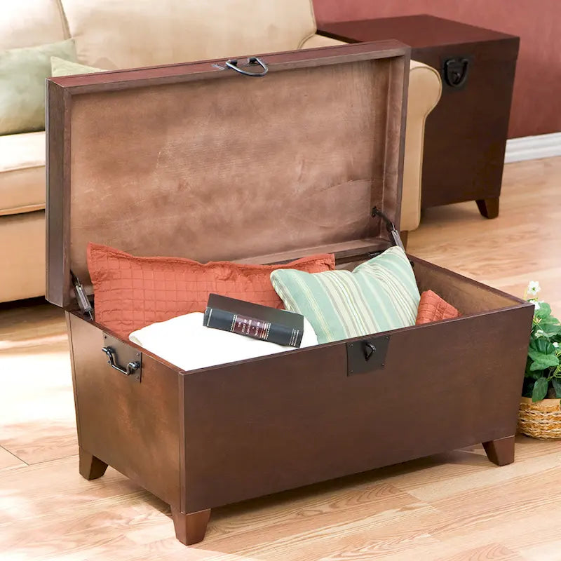 SEI Furniture Liatris Transitional Wooden Espresso Trunk Coffee Table