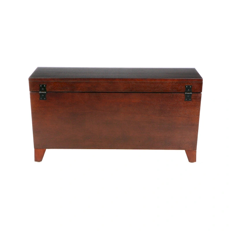 Table basse de style transitoire en bois espresso avec coffre