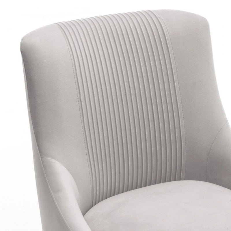 Chaise de salle à manger ou de coiffeuse en velours plissé bouclé style glamour moderne (lot de 2) avec poignée arrière