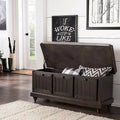 Banc de rangement avec coussin d'assise en lin par