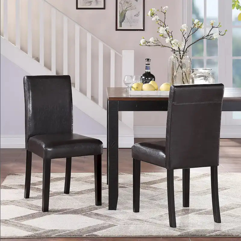Chaises de salle à manger en similicuir (lot de 2)