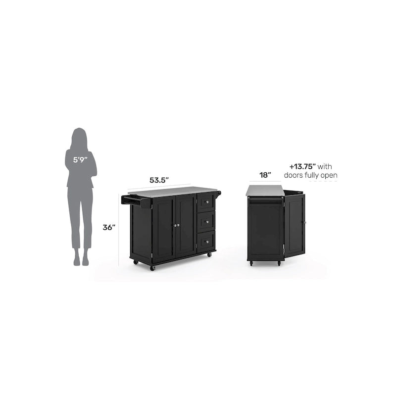 Desserte de cuisine avec plateau en acier inoxydable par