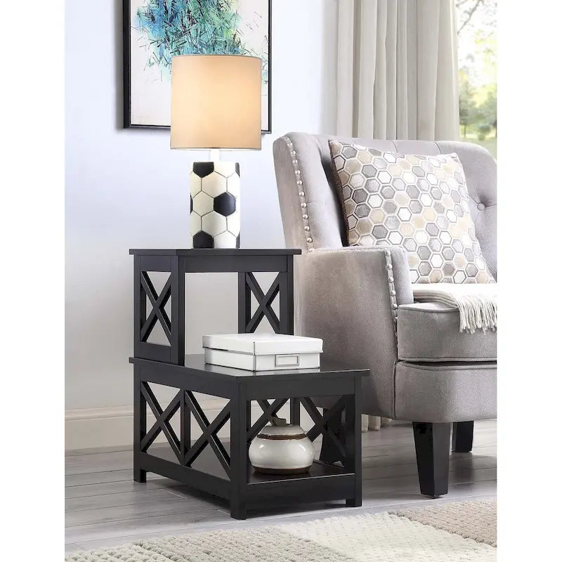 Table d'appoint à 2 niveaux pour fauteuil