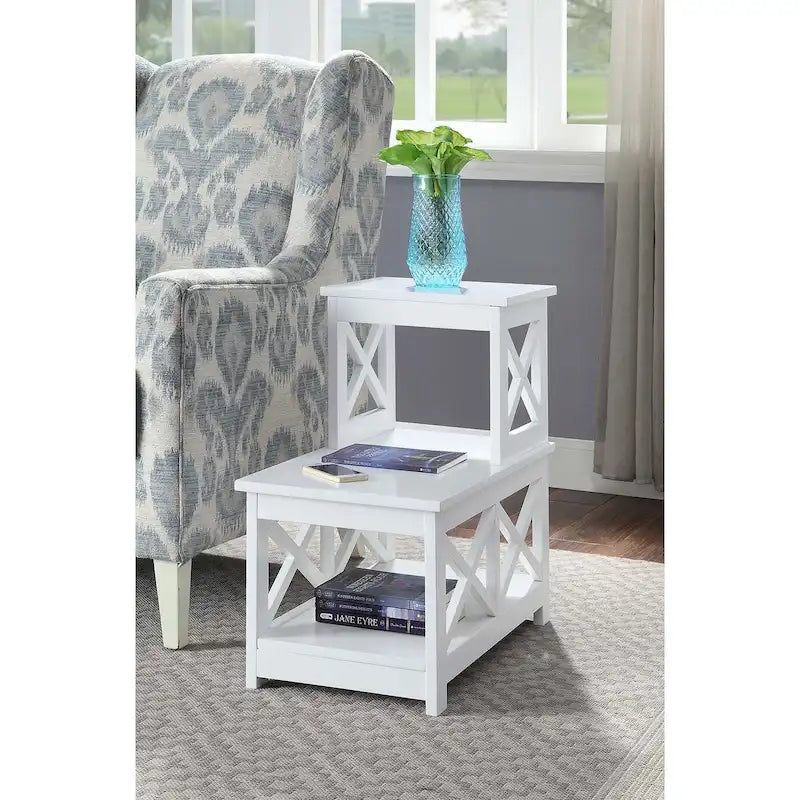 Table d'appoint à 2 niveaux pour fauteuil