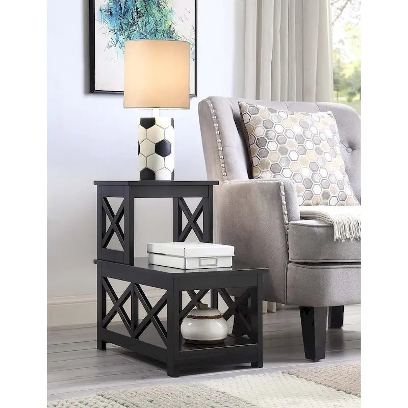 Table d'appoint à 2 niveaux pour fauteuil