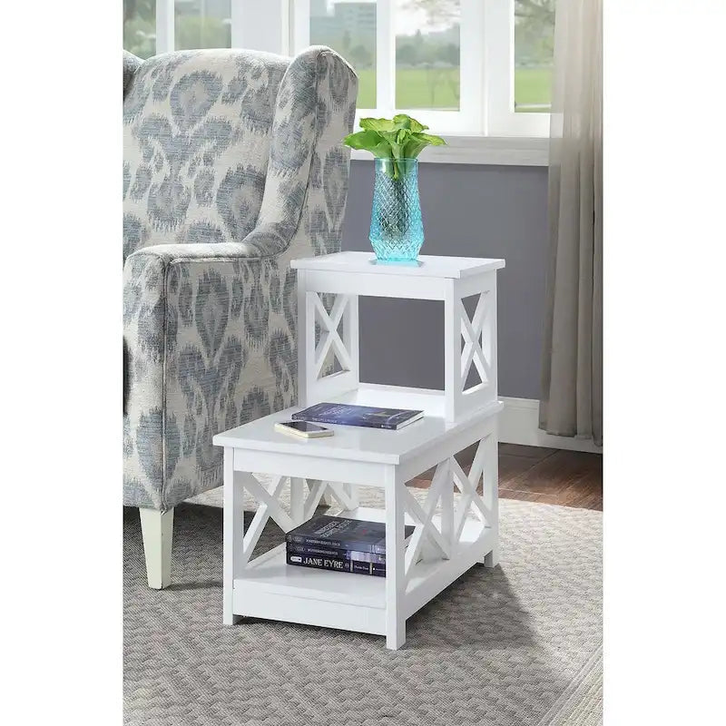 Table d'appoint à 2 niveaux pour fauteuil