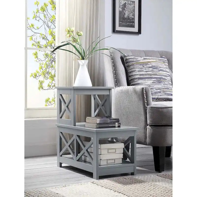 Table d'appoint à 2 niveaux pour fauteuil