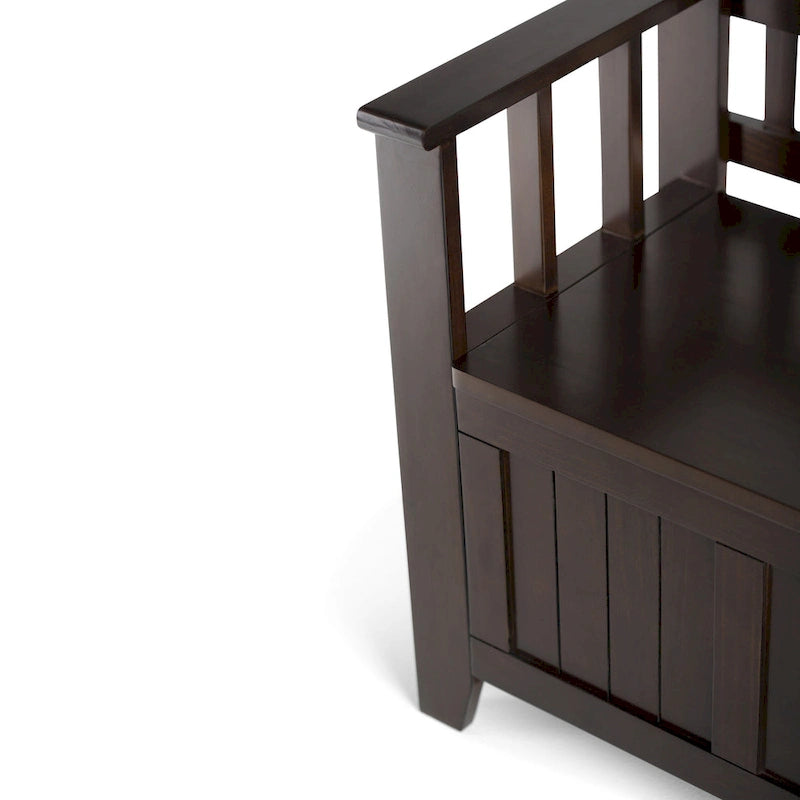 Banc de rangement en bois massif de 48 pouces pour entrée