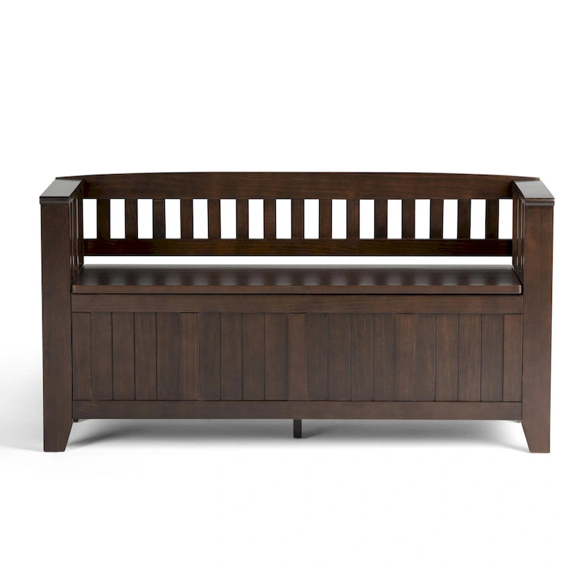 Banc de rangement en bois massif de 48 pouces pour entrée