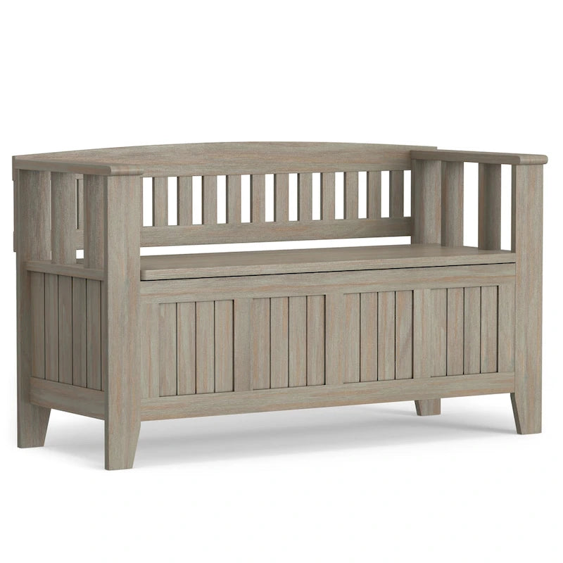 Banc de rangement en bois massif de 48 pouces pour entrée