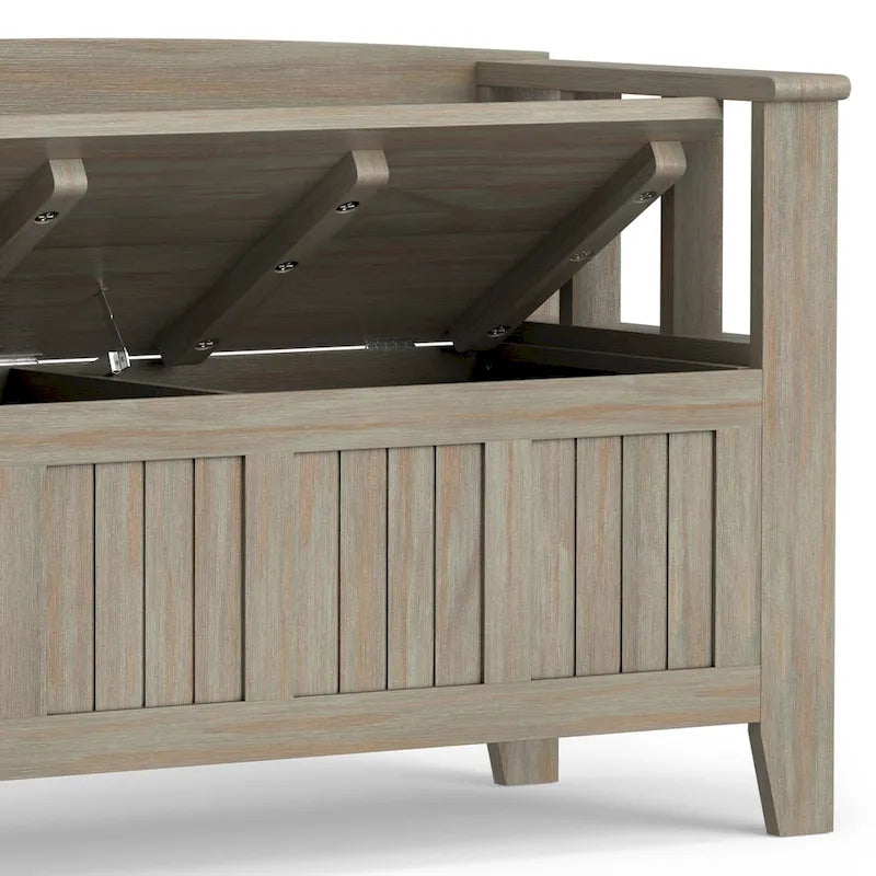 Banc de rangement en bois massif de 48 pouces pour entrée