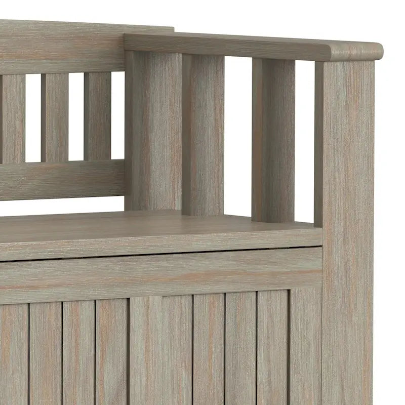 Banc de rangement en bois massif de 48 pouces pour entrée