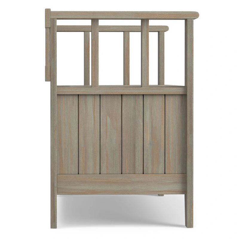 Banc de rangement en bois massif de 48 pouces pour entrée
