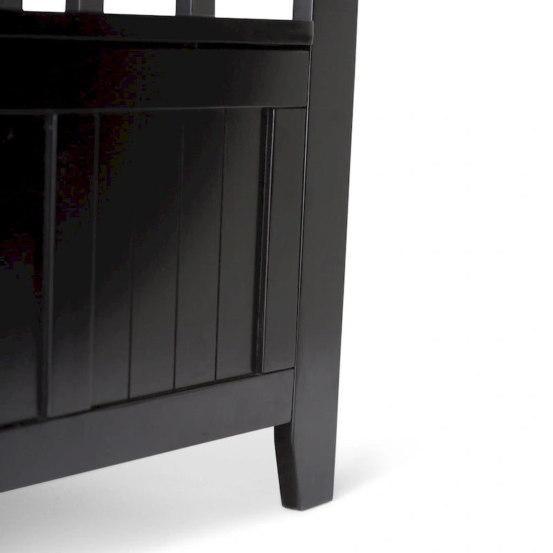 Banc de rangement en bois massif de 48 pouces pour entrée