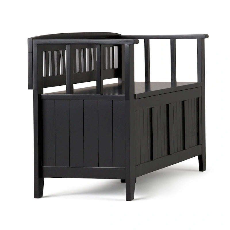 Banc de rangement en bois massif de 48 pouces pour entrée