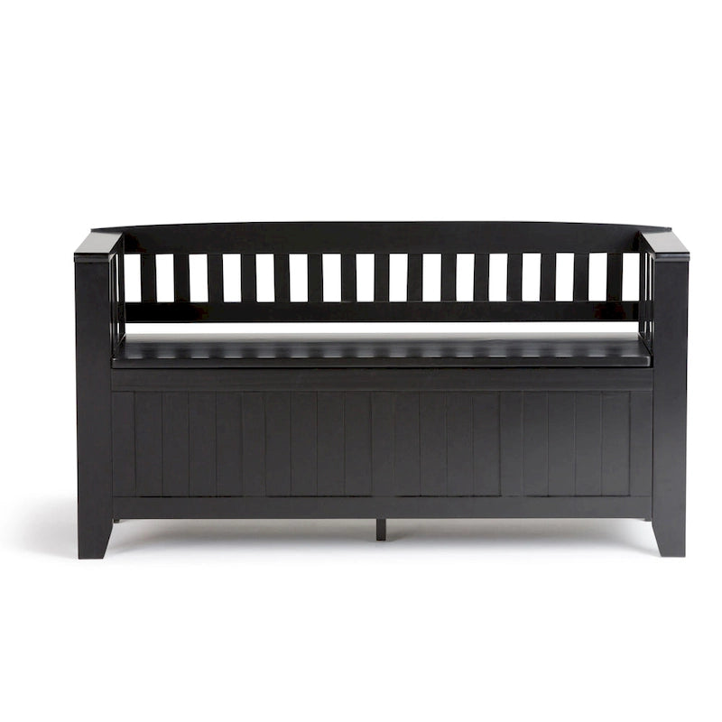 Banc de rangement en bois massif de 48 pouces pour entrée