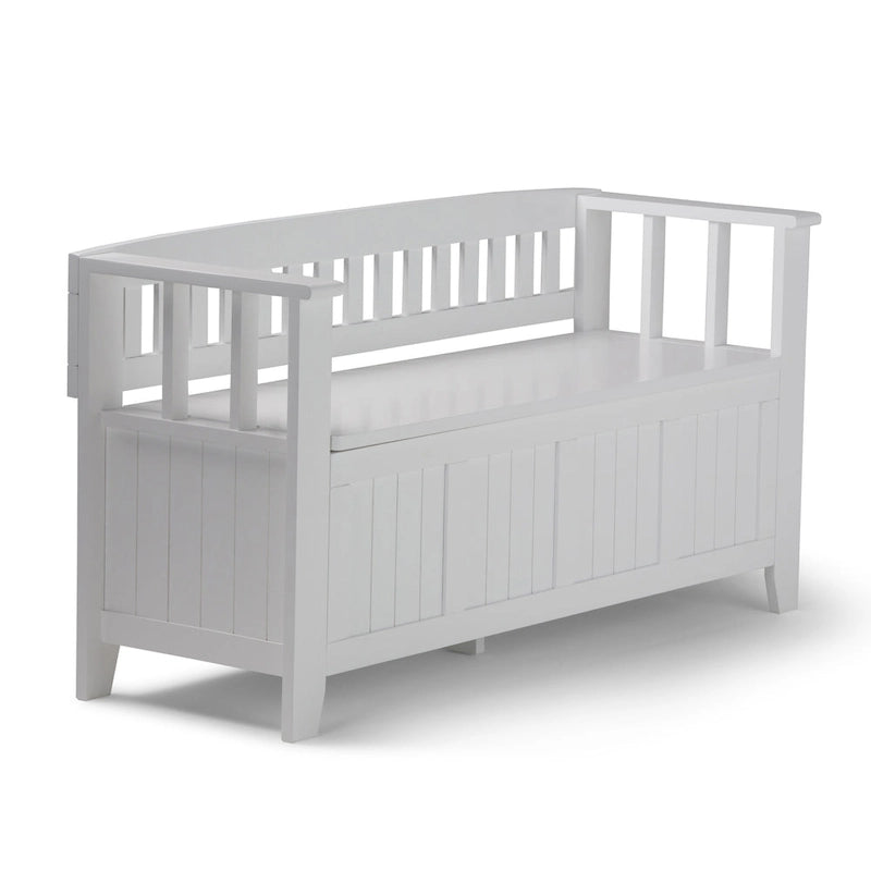 Banc de rangement en bois massif de 48 pouces pour entrée
