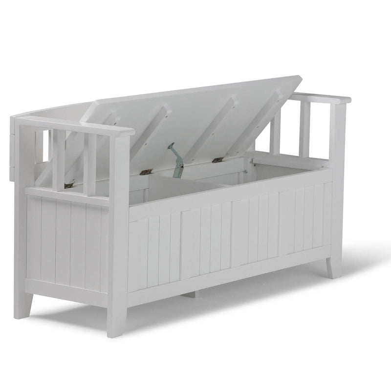 Banc de rangement en bois massif de 48 pouces pour entrée