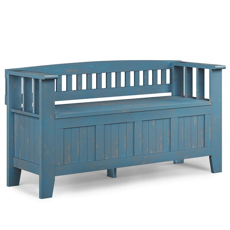 Banc de rangement en bois massif de 48 pouces pour entrée