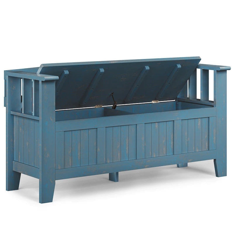 Banc de rangement en bois massif de 48 pouces pour entrée